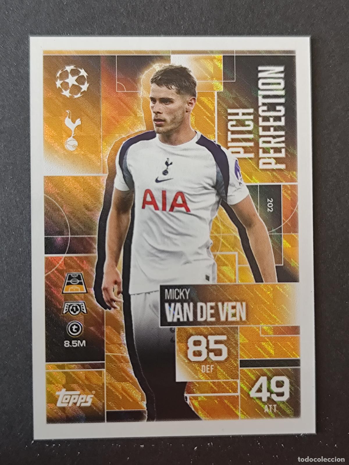 Fu&szlig;ball-Sticker: 202 MICKY VAN DE VEN TOTTENHAM HOTSPUR PITCH PERFECTION MATCH ATTAX EXTRA 2025 2026 25 26 TOPPS
