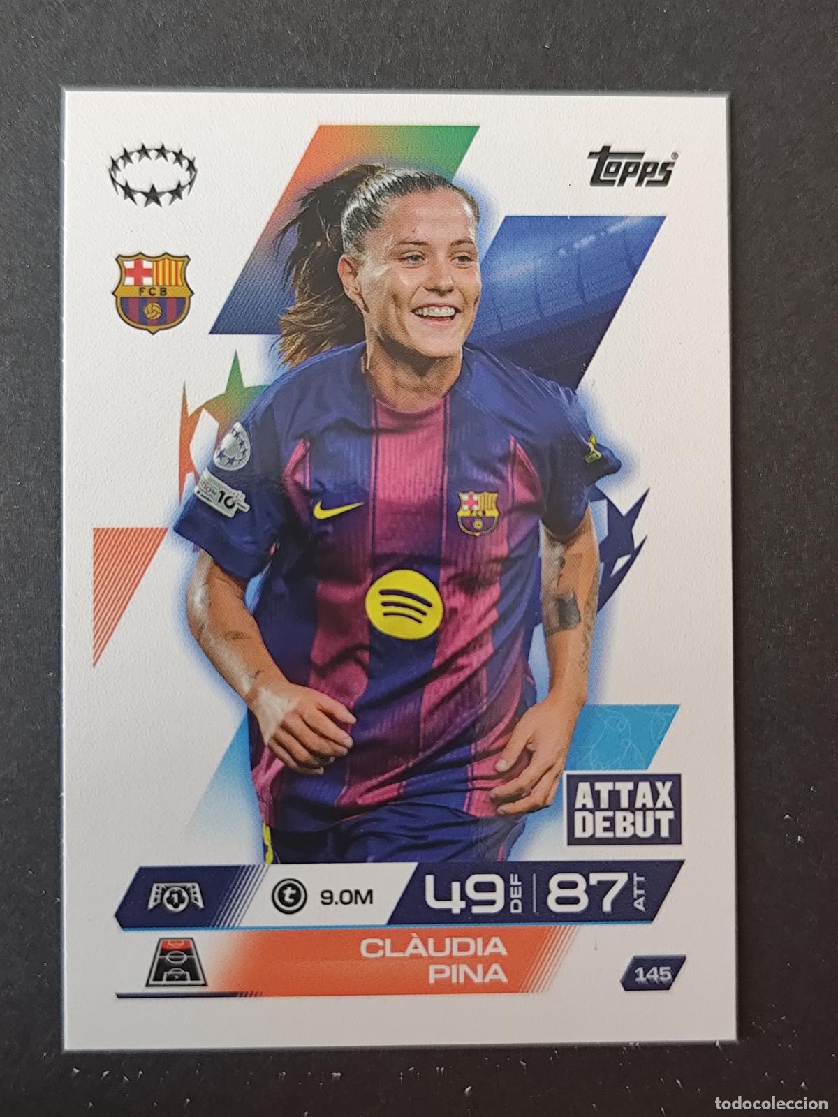 Cromos de F&uacute;tbol: 145 CLAUDIA PINA BARCELONA BAR&Ccedil;A UEFA WOMEN'S MATCH ATTAX EXTRA 2025 2026 25 26 TOPPS