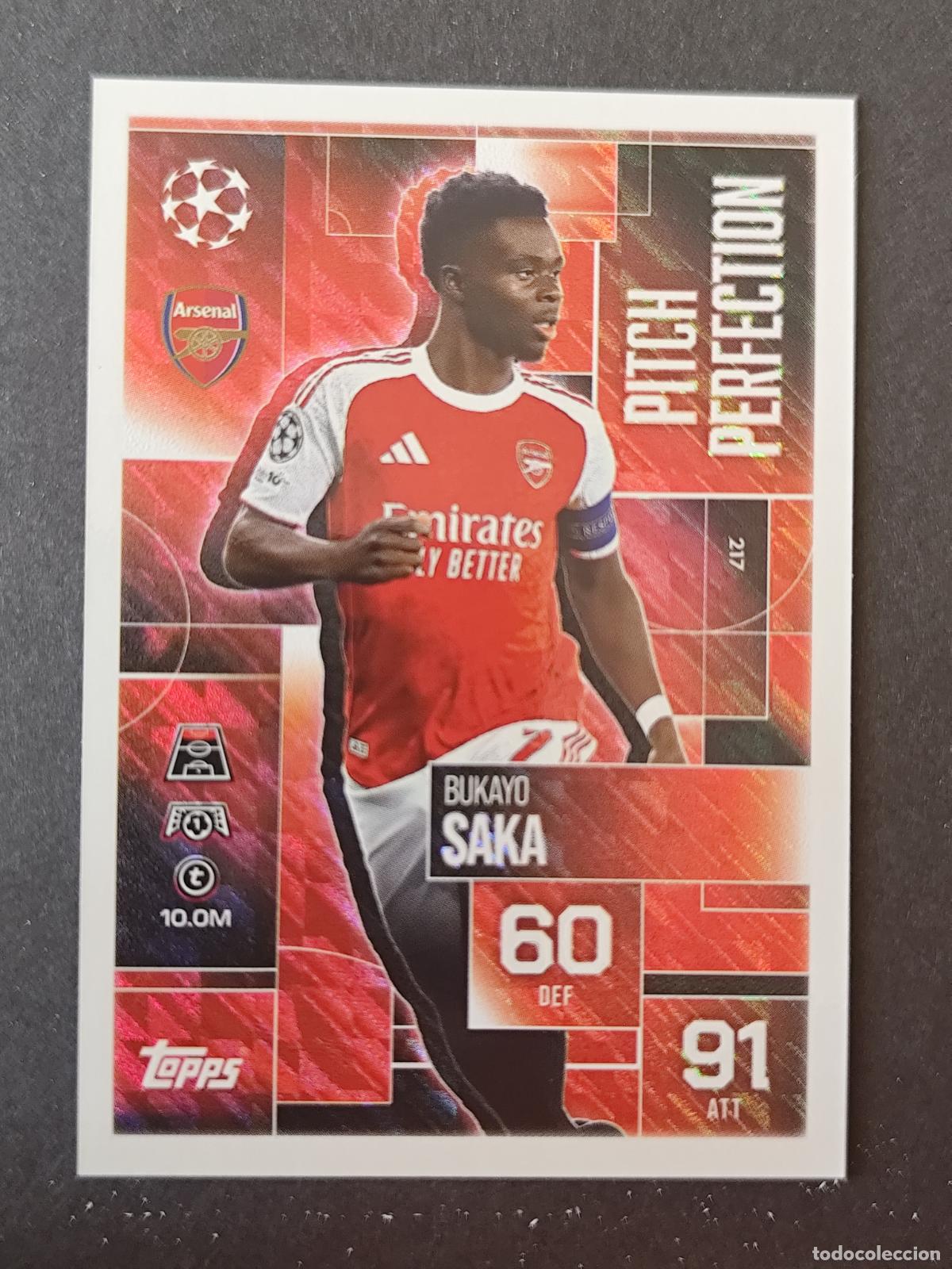 Fu&szlig;ball-Sticker: 217 BUKAYO SAKA ARSENAL PITCH PERFECTION MATCH ATTAX EXTRA 2025 2026 25 26 TOPPS