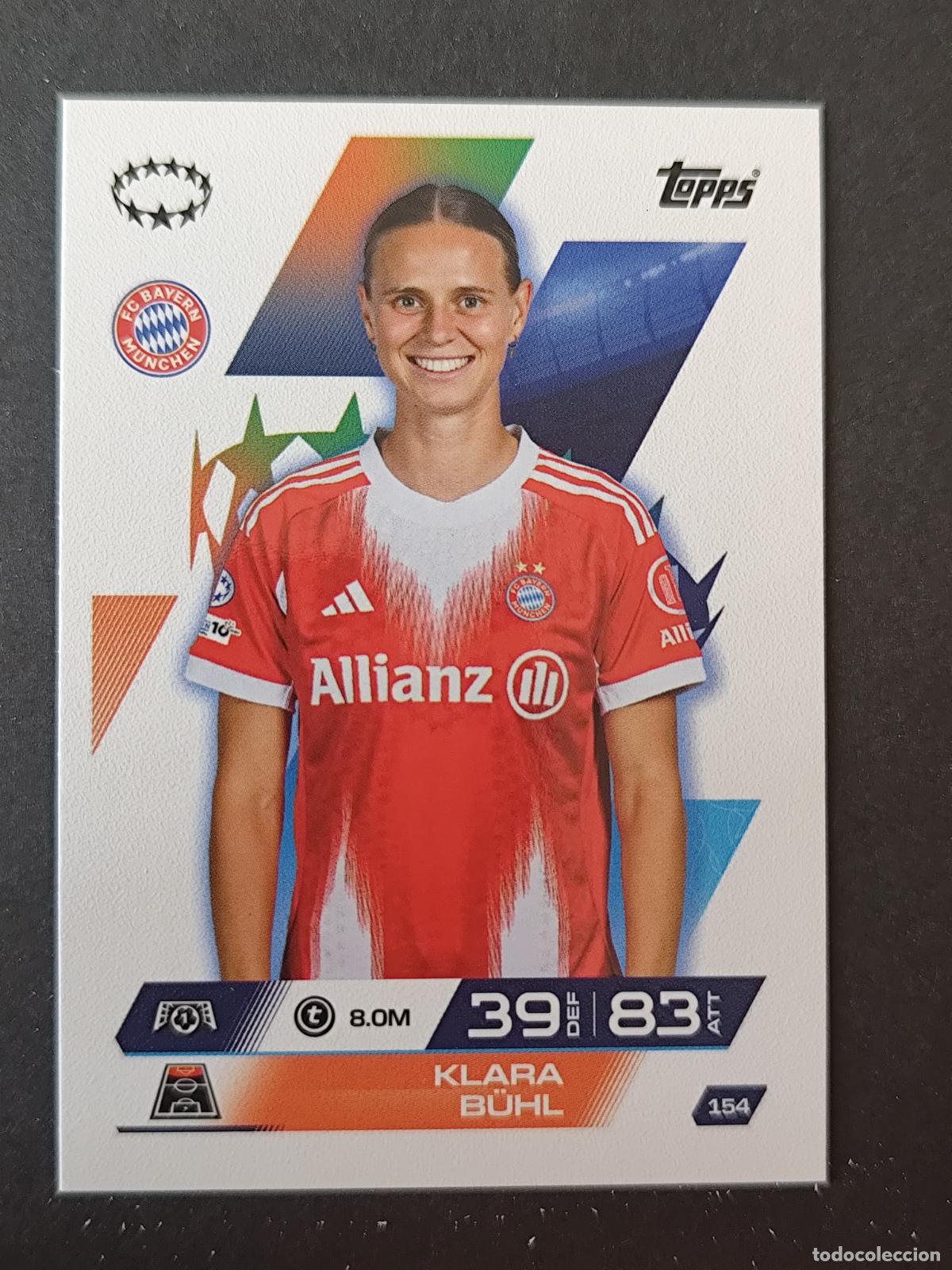 Cartes &agrave; collectionner de Football: 154 KLARA B&Uuml;HL BAYERN MUNICH M&Uuml;NCHEN UEFA WOMEN'S MATCH ATTAX EXTRA 2025 2026 25 26 TOPPS