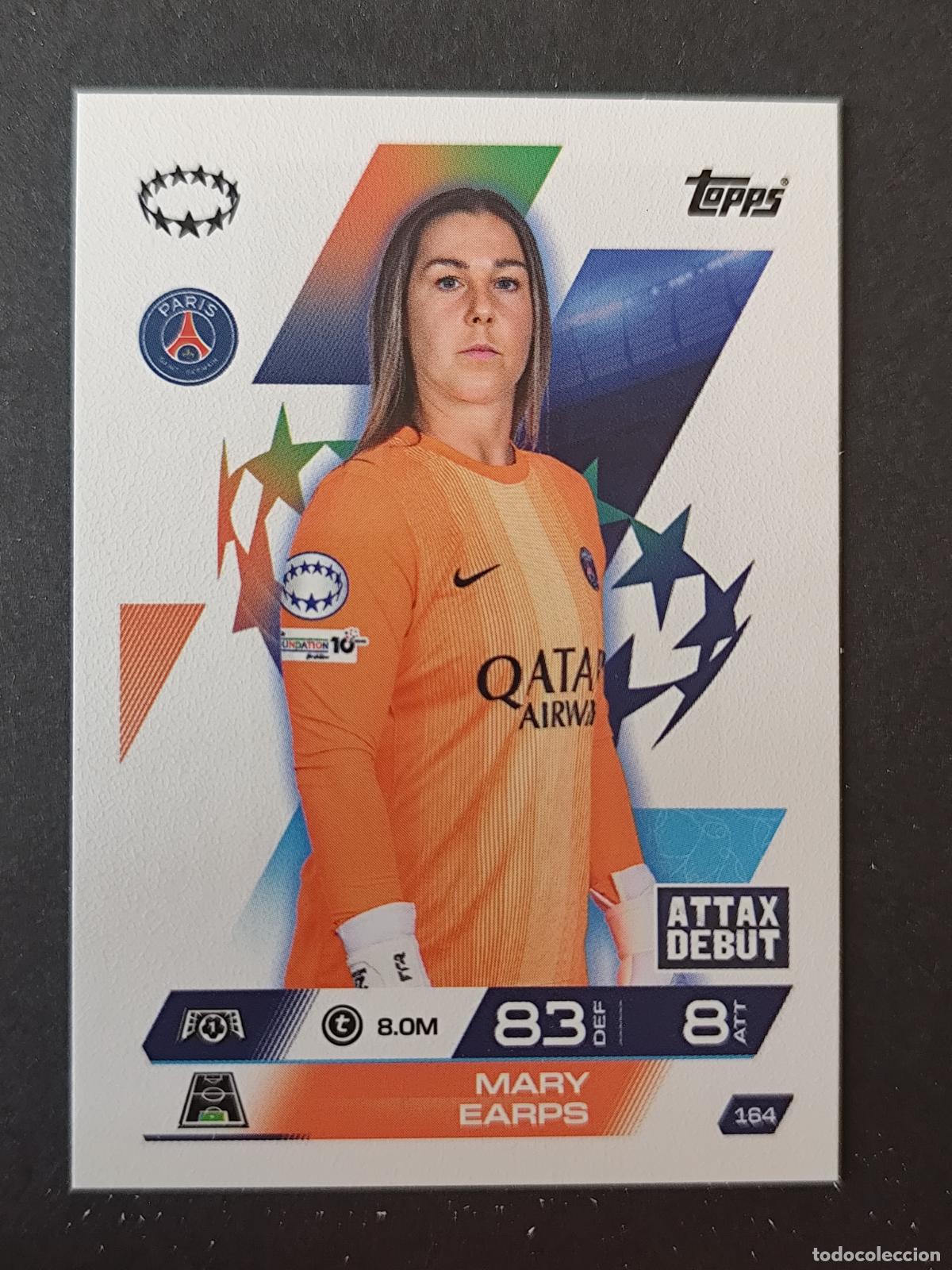 Cromos de F&uacute;tbol: 164 MARY EARPS PARIS SAINT-GERMAIN PSG UEFA WOMEN'S MATCH ATTAX EXTRA 2025 2026 25 26 TOPPS