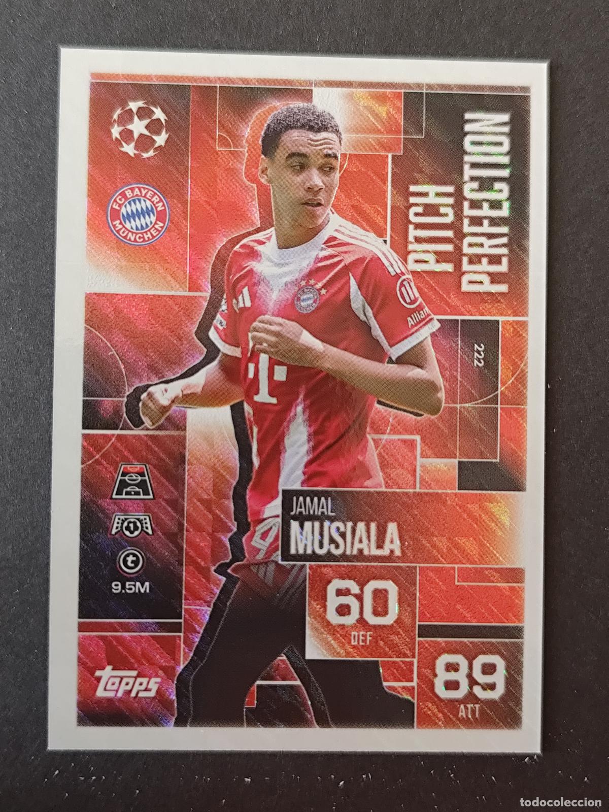 Football Stickers: 222 JAMAL MUSIALA BAYERN MUNICH M&Uuml;NCHEN PITCH PERFECTION MATCH ATTAX EXTRA 2025 2026 25 26 TOPPS