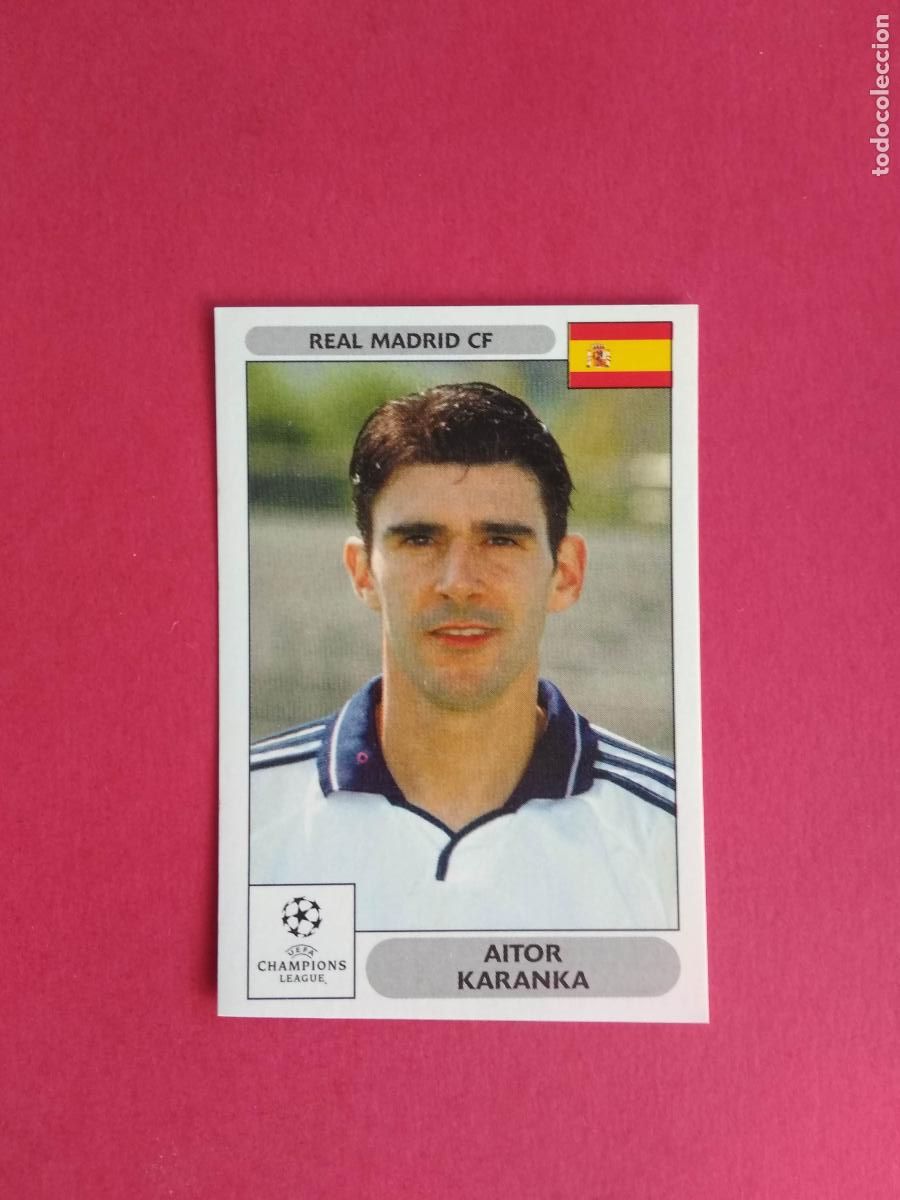 Figurine di Calcio: PANINI CHAMPIONS LEAGUE 00 01 2000 2001 CROMO NUNCA PEGADO REAL MADRID N&ordm; 4 KARANKA