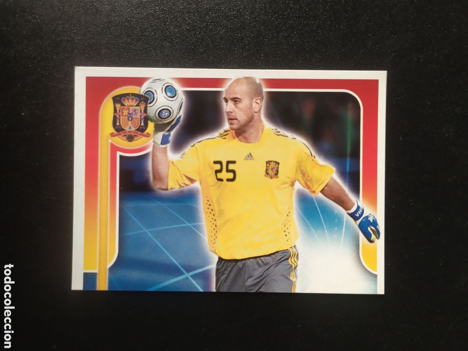 Fu&szlig;ball-Sticker: A por ellos colecci&oacute;n selecci&oacute;n espa&ntilde;ola 2009 panini n&deg; 23 Reina Espa&ntilde;a sin pegar