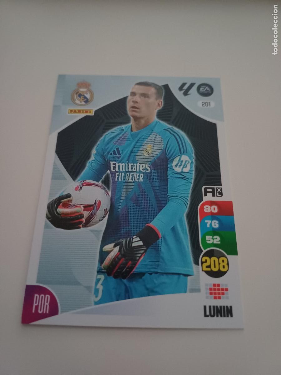 Cromos de f&uacute;tbol: 201 - Lunin - Real Madrid