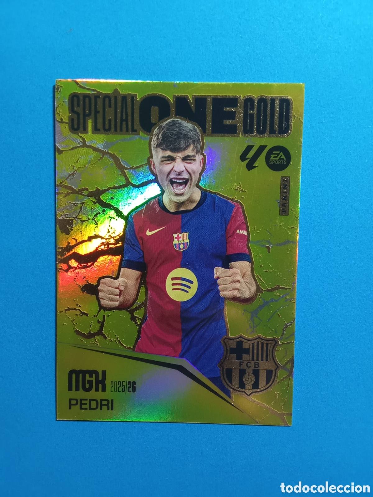 Cromos de F&uacute;tbol: CROMO SPECIAL ONE GOLD PEDRI BARCELONA MEGACRACKS 25-26