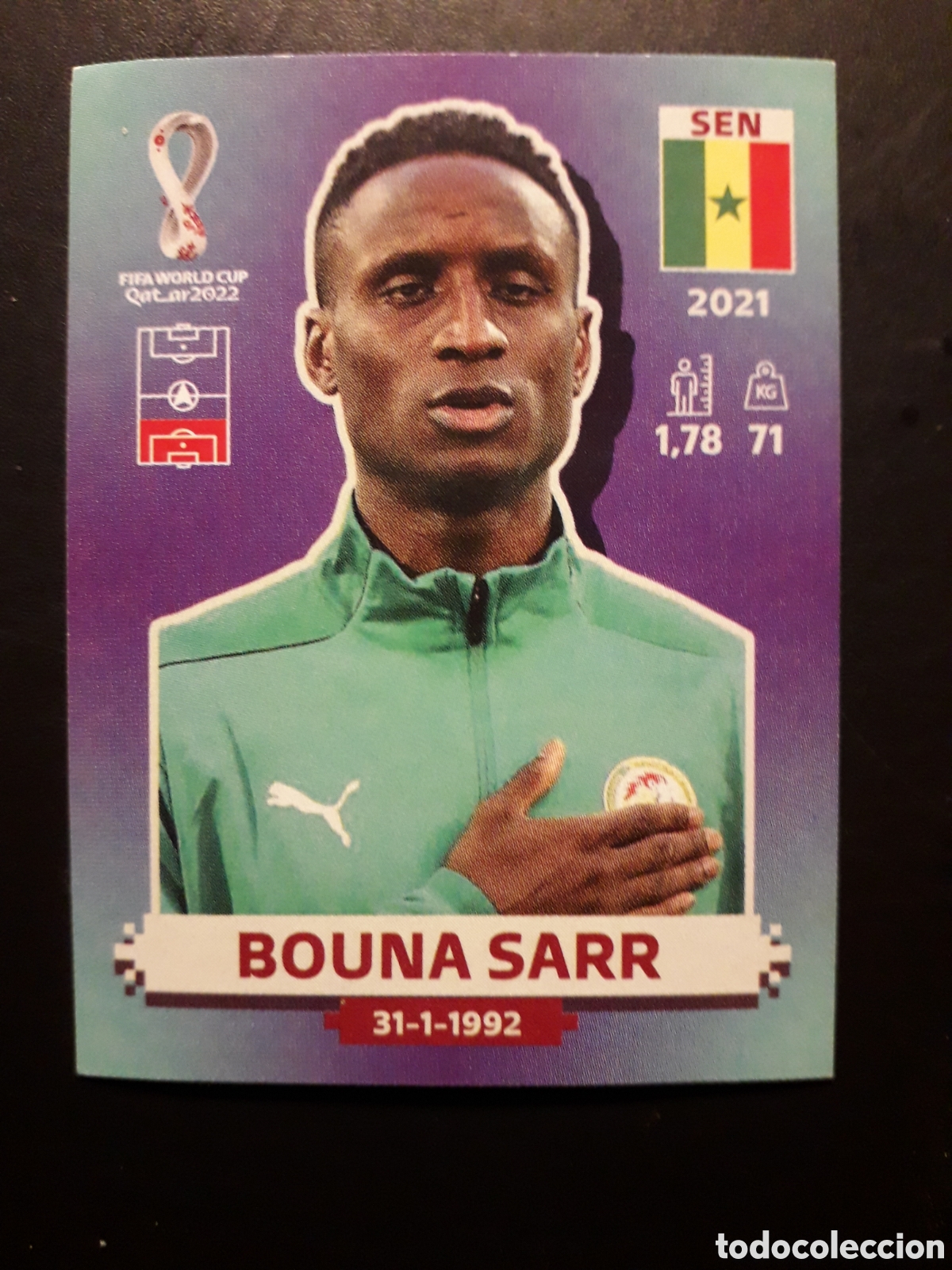 Cromos de f&uacute;tbol: BOUNA SARR SENEGAL N&deg; 10 COPA MUNDIAL DE F&Uacute;TBOL QATAR 2022 22 PANINI SIN PEGAR PEDIDO M&Iacute;NIMO 3&euro;.