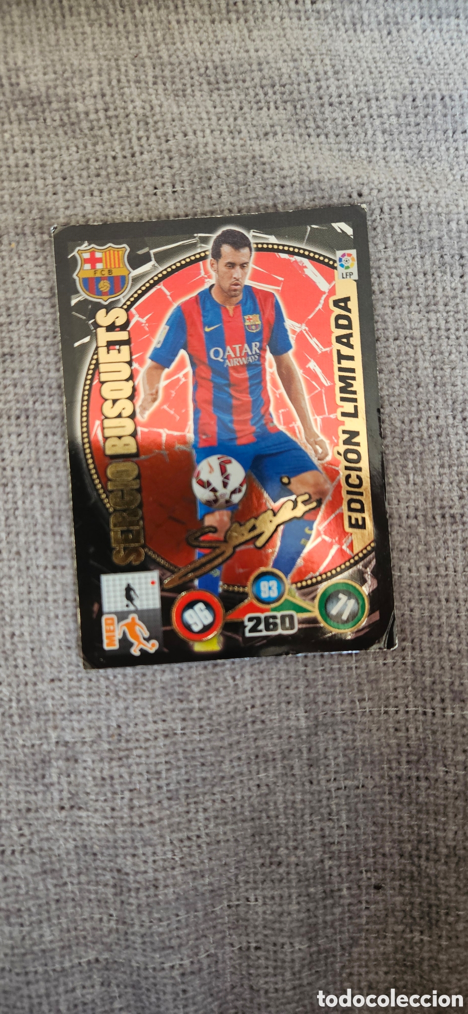 Cromos de F&uacute;tbol: Busquets Barcelona edici&oacute;n limitada firmada este 2014 2015 14 15