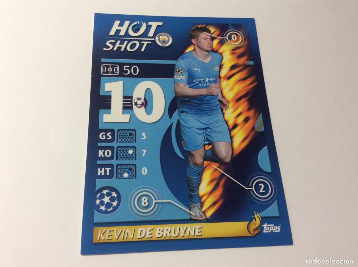 Cromos de f&uacute;tbol: 69 Hot Shot Kevin De Bruyne Manchester City CROMO STICKER UEFA CHAMPIONS LEAGUE 21 22 TOPPS