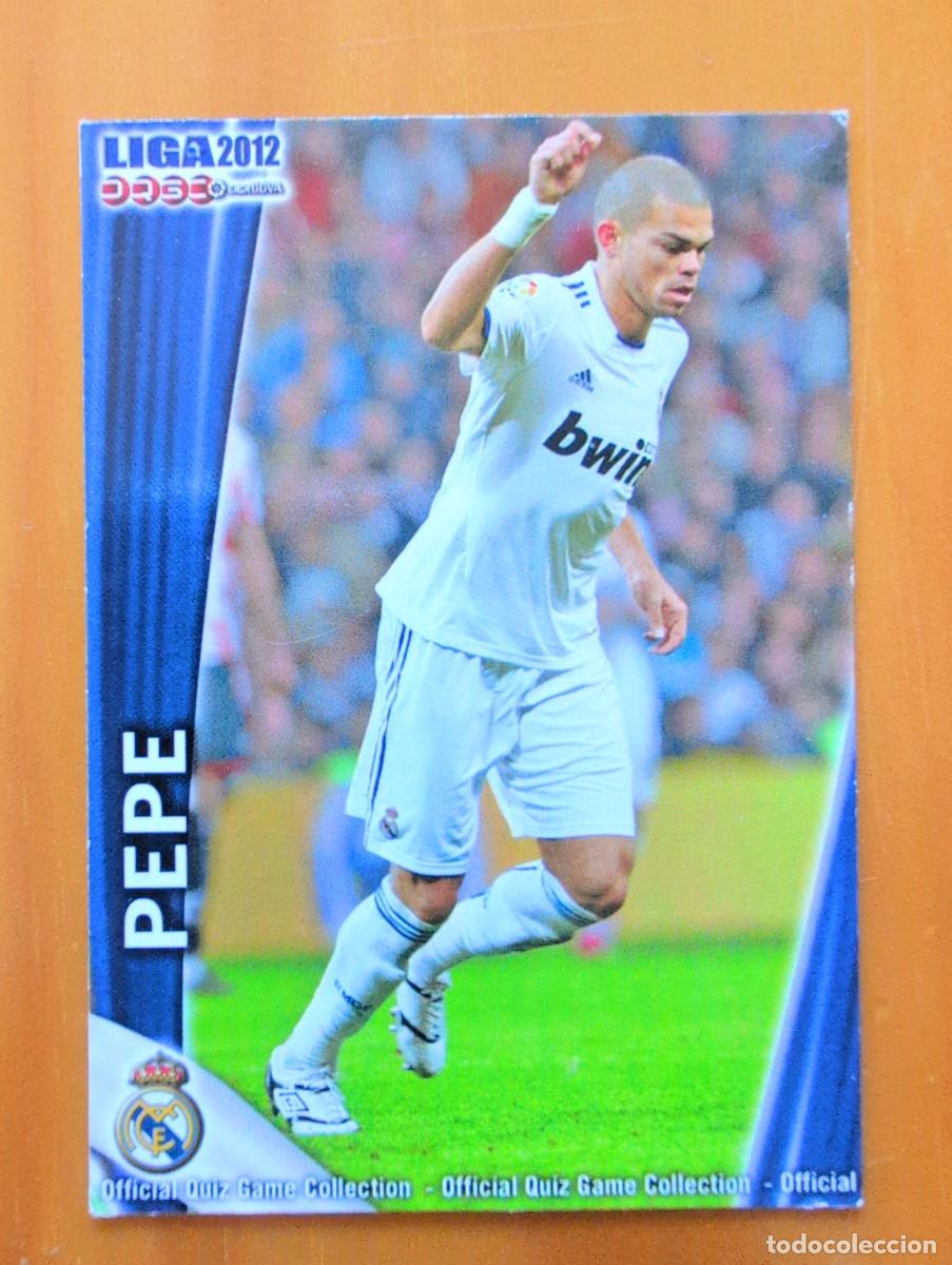 Fu&szlig;ball-Sticker: 34 Pepe, Real Madrid, CORREGIDO Kl&eacute;per, Mundicromo Sport Fichas Quiz de la Liga 2011 2012 11 12