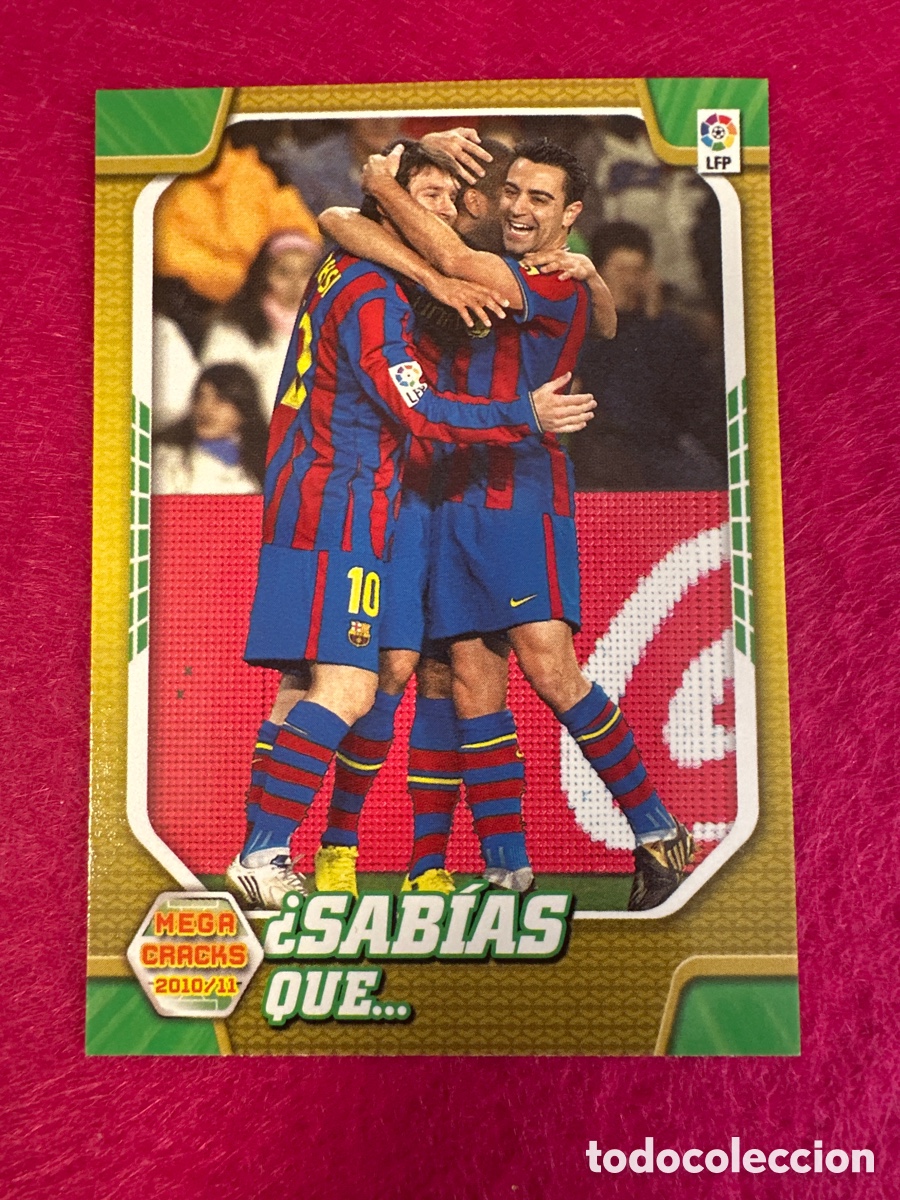 Cromos de Futebol: 408 MESSI-XAVI(BARCELONA)&iquest;SAB&Iacute;AS QU&Eacute;? MEGACRACKS 2010-2011 10 11 TRADING CARD