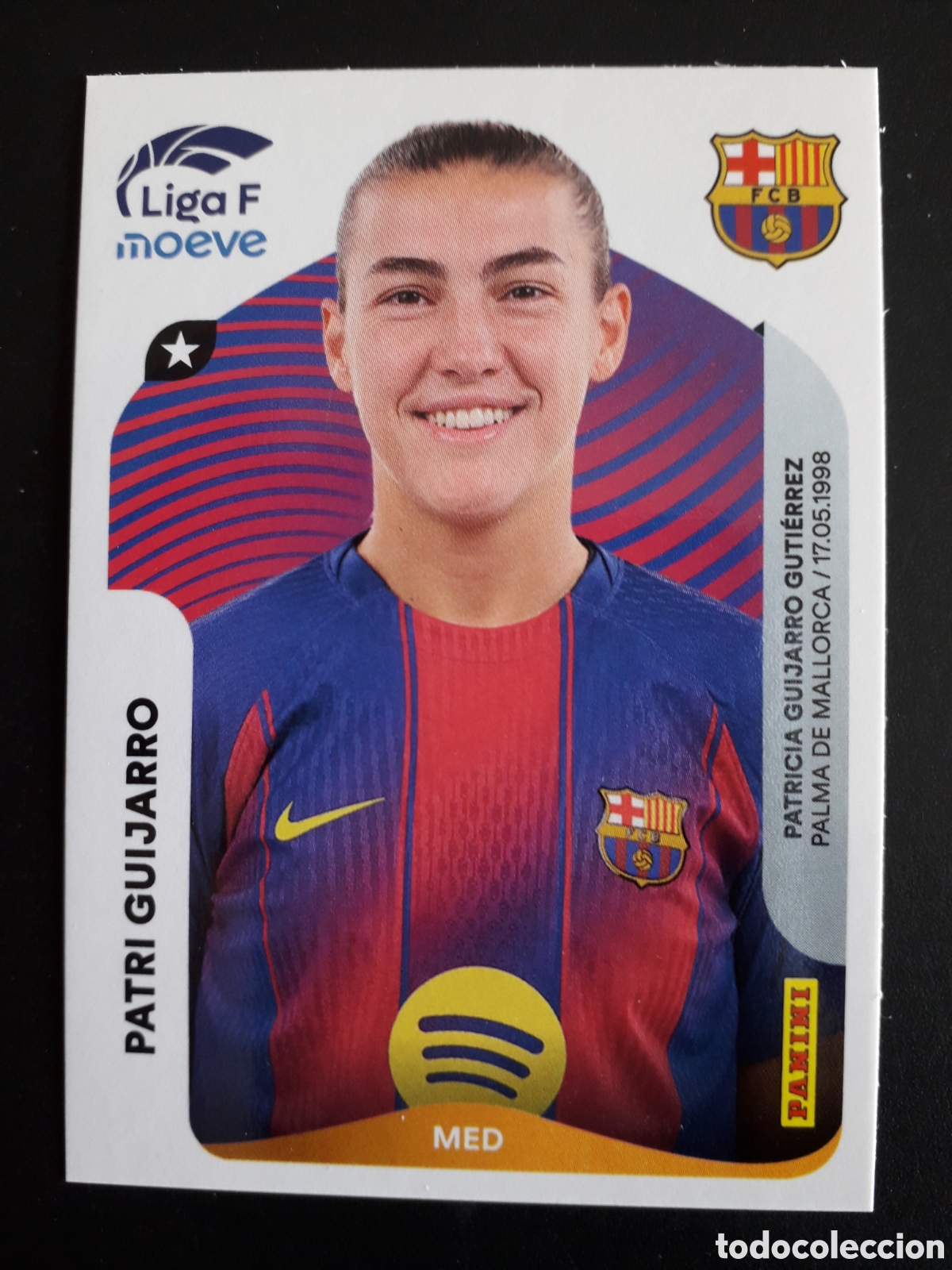 Cromos de F&uacute;tbol: PATRI GUIJARRO FC BARCELONA N&deg; 92 LIGA F FEMENINA 2025 2026 25 26 PANINI SIN PEGAR PEDIDO M&Iacute;NIMO 3&euro;.