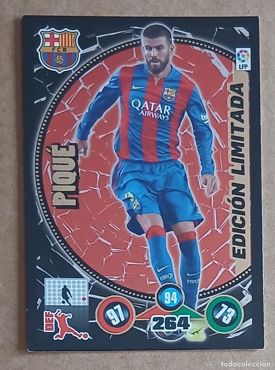 Figurine di Calcio: CROMO DE PIQU&Eacute; BARCELONA EDICI&Oacute;N LIMITADA ADRENALYN XL 2014-2015 DE PANINI.