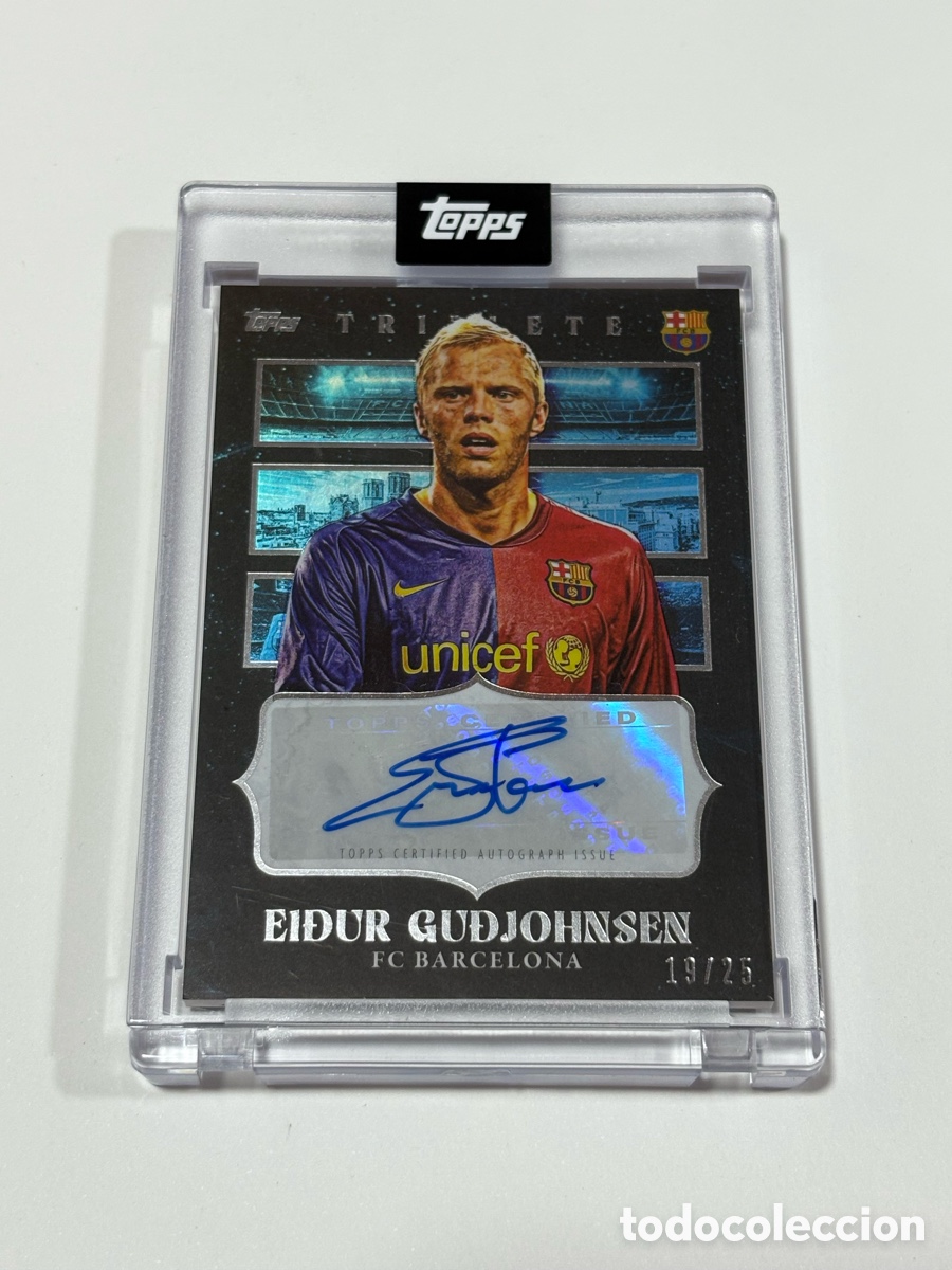 Figurine di Calcio: Eidur Gudjohnsen /25 Topps FC BARCELONA TRIPLETE 2008/09 08 09 Auto Messi 15