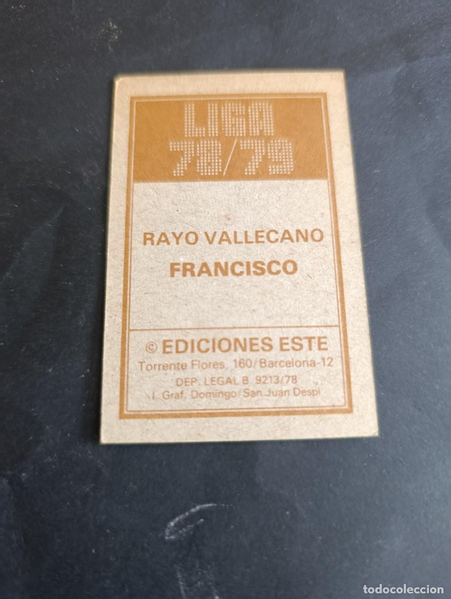 Cromos de f&uacute;tbol: FRANCISCO (RAYO VALLECANO) ESTE 1978/79 EDICIONES ESTE SIN PEGAR - Foto 2