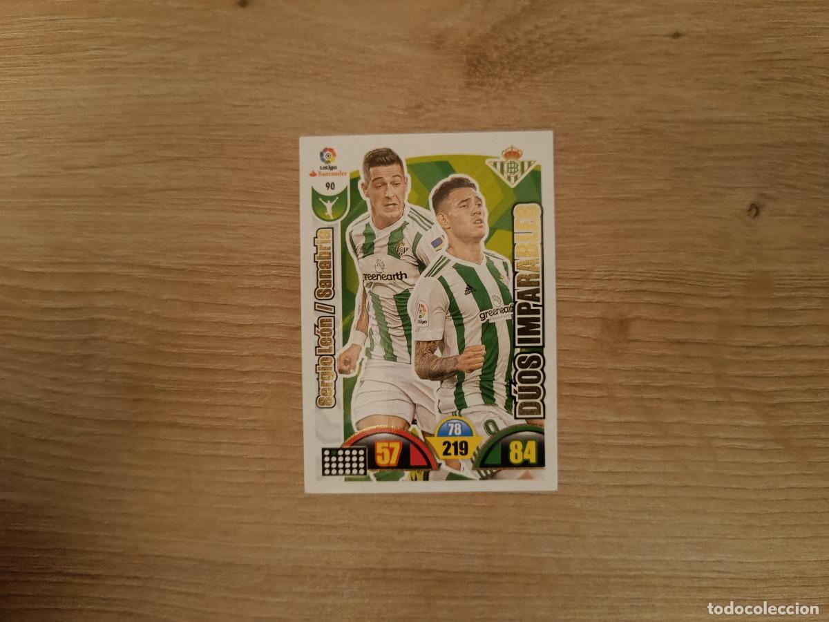 Fu&szlig;ball-Sticker: CROMO DE F&Uacute;TBOL PANINI ADRENALYN SERGIO LEON SANABRIA 90 DUOS IMPARABLES BETIS 17 18 2017 2018