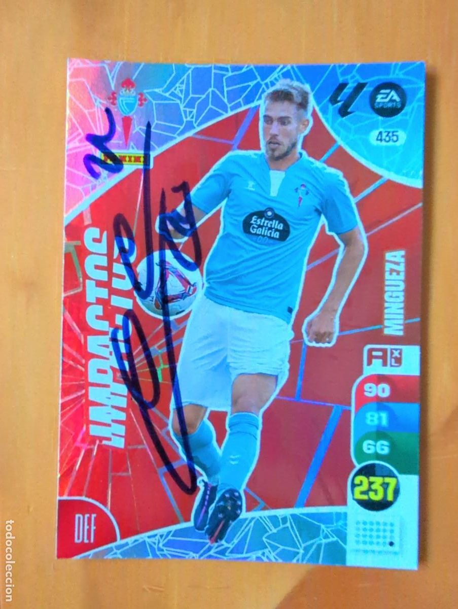 Football Stickers: Cromo firmado de &Oacute;scar Mingueza con aut&oacute;grafo, RC Celta de Vigo