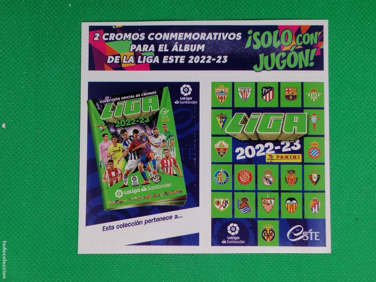 Fu&szlig;ball-Sticker: 2 CROMOS CONMEMORATIVOS PRIMERA PAGINA DEL ALBUM ⚽ PANINI LIGA ESTE 22 23 2022 2023 ⚽