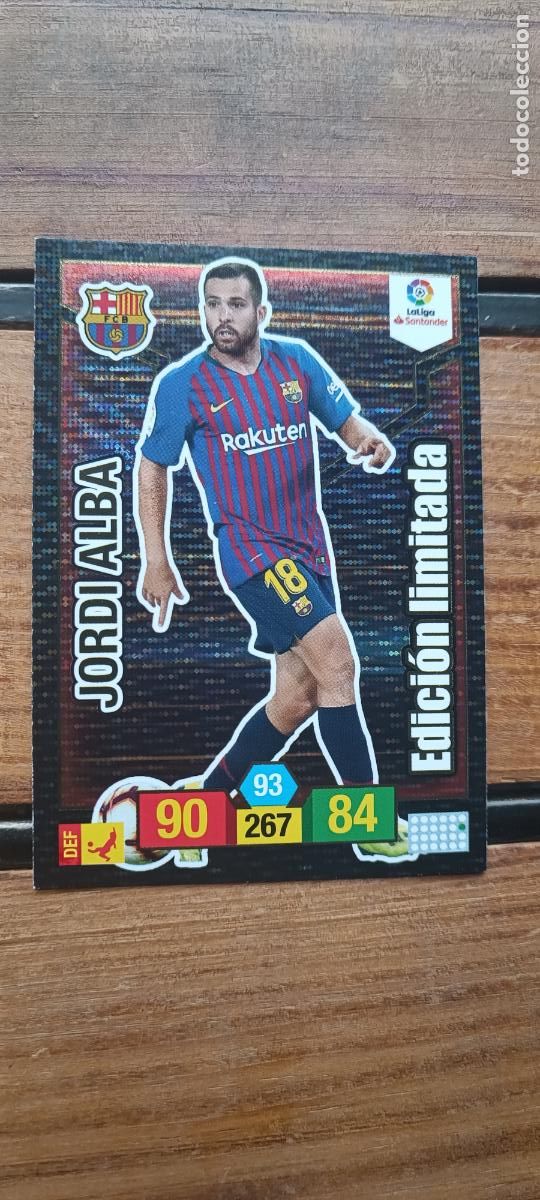 Cromos de F&uacute;tbol: ADRENALYN XL JORDI ALBA EDICION LIMITADA BARCELONA CROMO LIGA 2018 2019 18 19 PANINI
