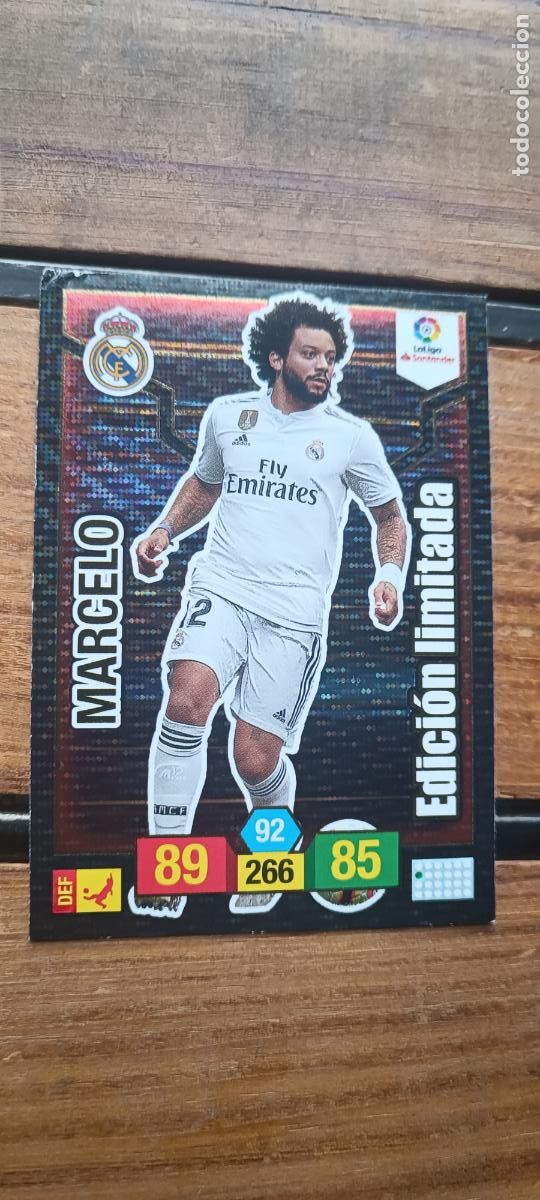 Cromos de F&uacute;tbol: Cromo Adrenalyn. 2018 2019. 18 19. Marcelo. Real Madrid. Edici&oacute;n limitada