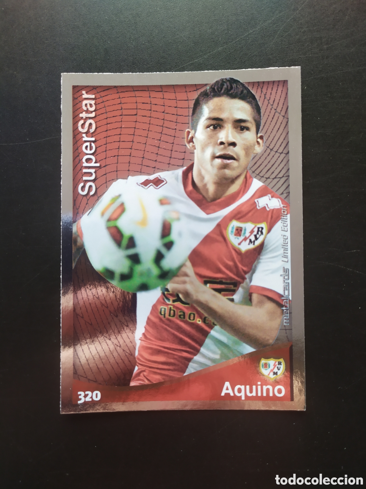 Cromos de F&uacute;tbol: Mundicromo fichas Liga 2014 2015 14 15 Aquino superstar metalcards limited n&deg; 320 Rayo Vallecano