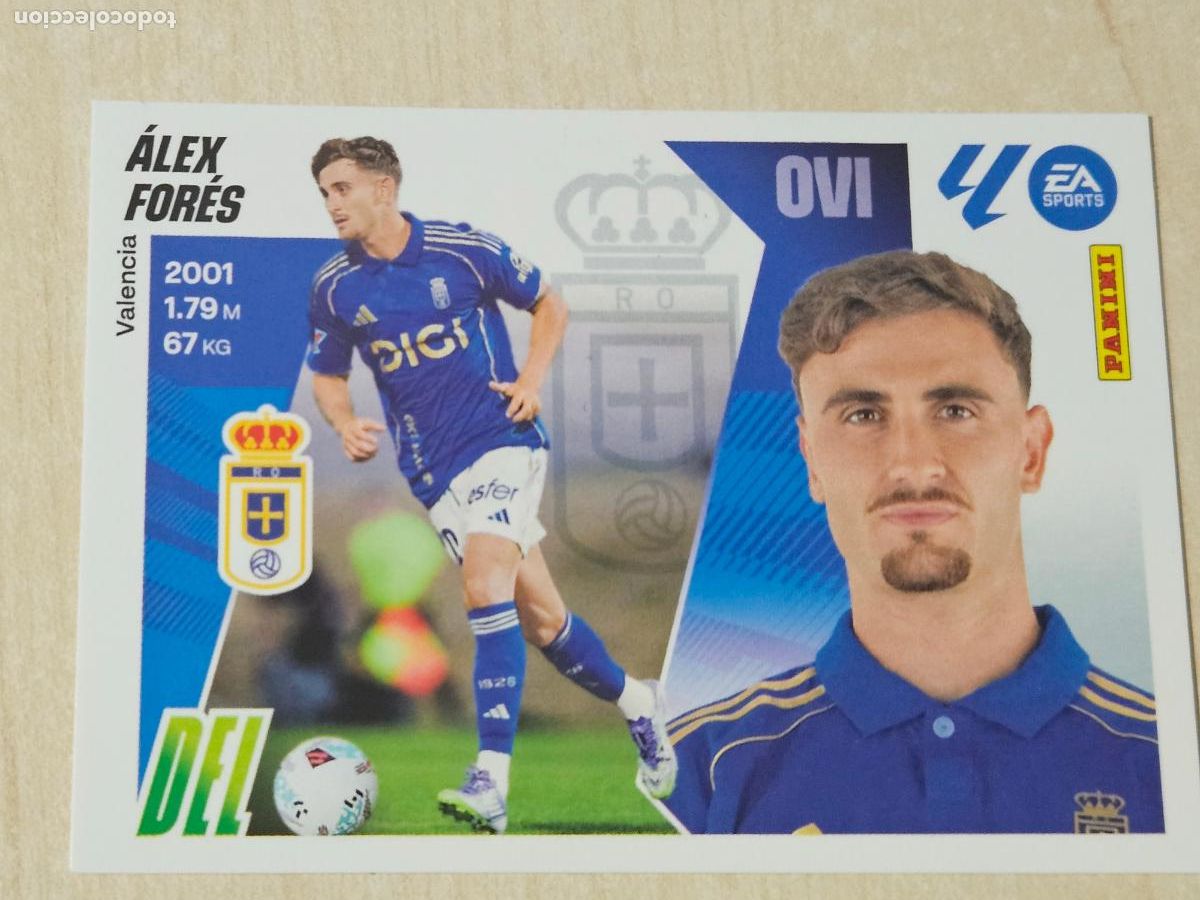 Fu&szlig;ball-Sticker: 20 ALEX FORES (COLOCA) - REAL OVIEDO - EDICIONES ESTE 2025-26 - 25/26 (NUEVO)