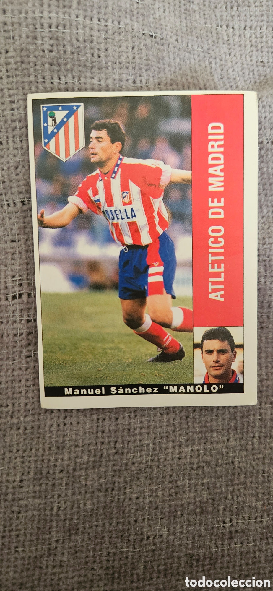 Cromos de Futebol: Panini manolo atl&eacute;tico de Madrid baja 1995 1996 95 96 sin pegar