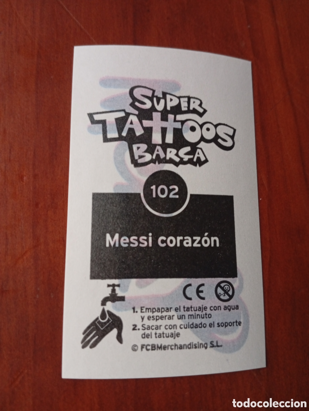 Cromos de F&uacute;tbol: CROMO SUPER TATTOOS BAR&Ccedil;A BARCA FUTBOL BARCELONA N &ordm; 102 MESSI CORAZON CALCOMANIA TATUAJE