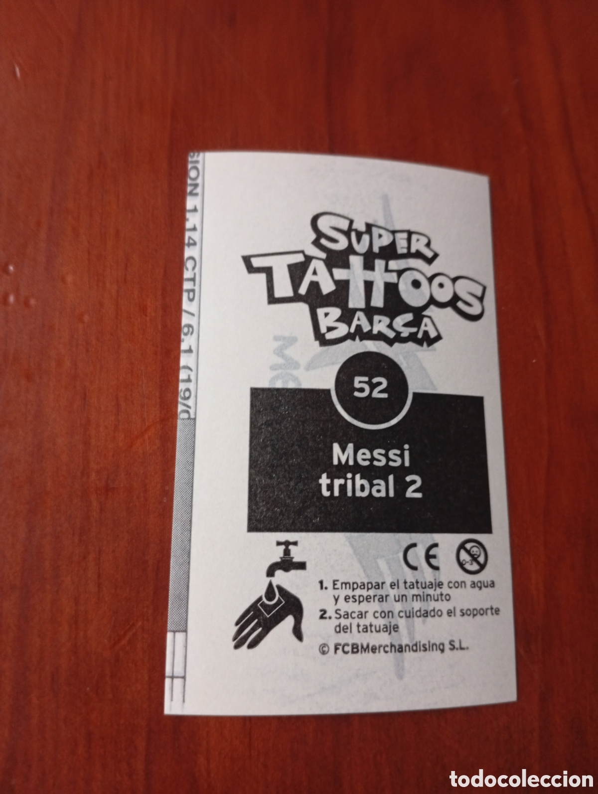 Cromos de F&uacute;tbol: CROMO SUPER TATTOOS BAR&Ccedil;A BARCA FUTBOL BARCELONA N &ordm; 52 MESSI TRIBAL 2 CALCOMANIA TATUAJE