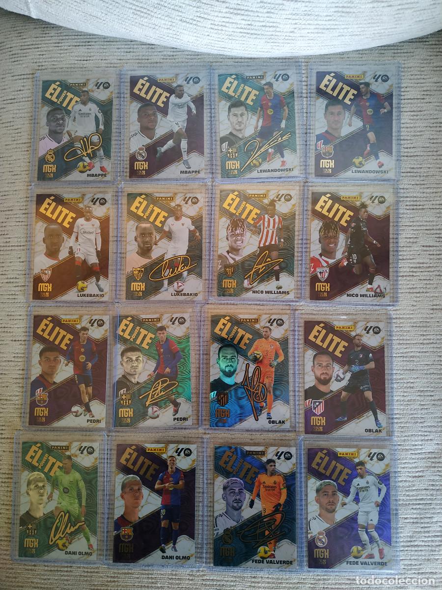 Cromos de F&uacute;tbol: Lote de 38 cartas &Eacute;lite Megacracks Mgk 2025-2026.