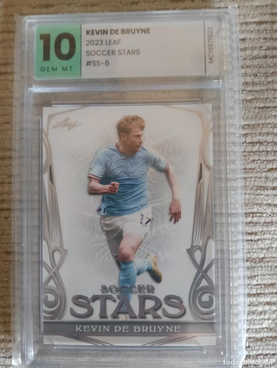 Cromos de F&uacute;tbol: Kevin de Bruyne. Leaf Soccer Stars. 2023. Gradeada 10 Mint Cards