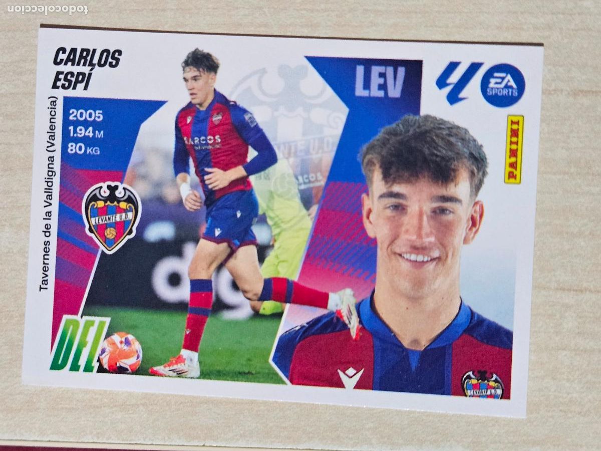 Cromos de f&uacute;tbol: CROMO N&ordm; 19A CARLOS ESPI - LEVANTE - EDICIONES ESTE 2025-26 - 25/26 (NUEVO)