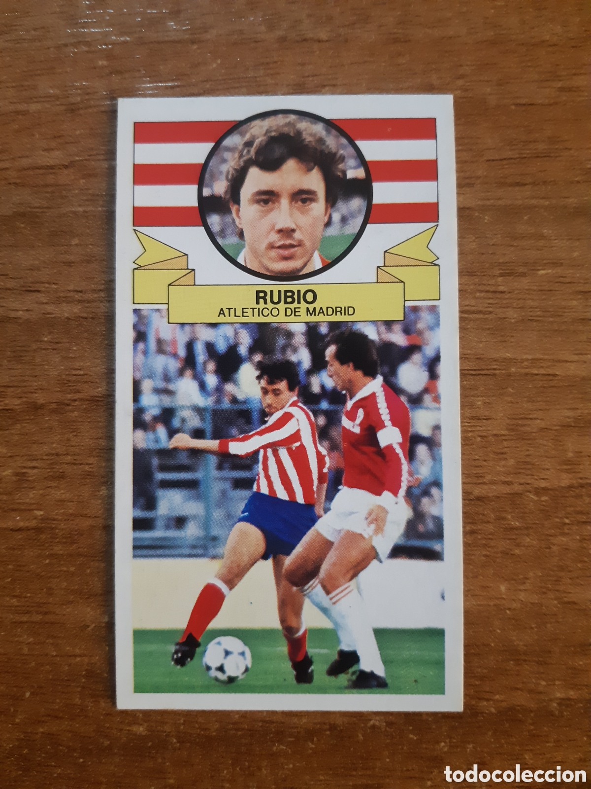 Football Stickers: Rubio (Atl&eacute;tico Madrid) Liga 85-86 ESTE. Nunca pegado, sin pegar