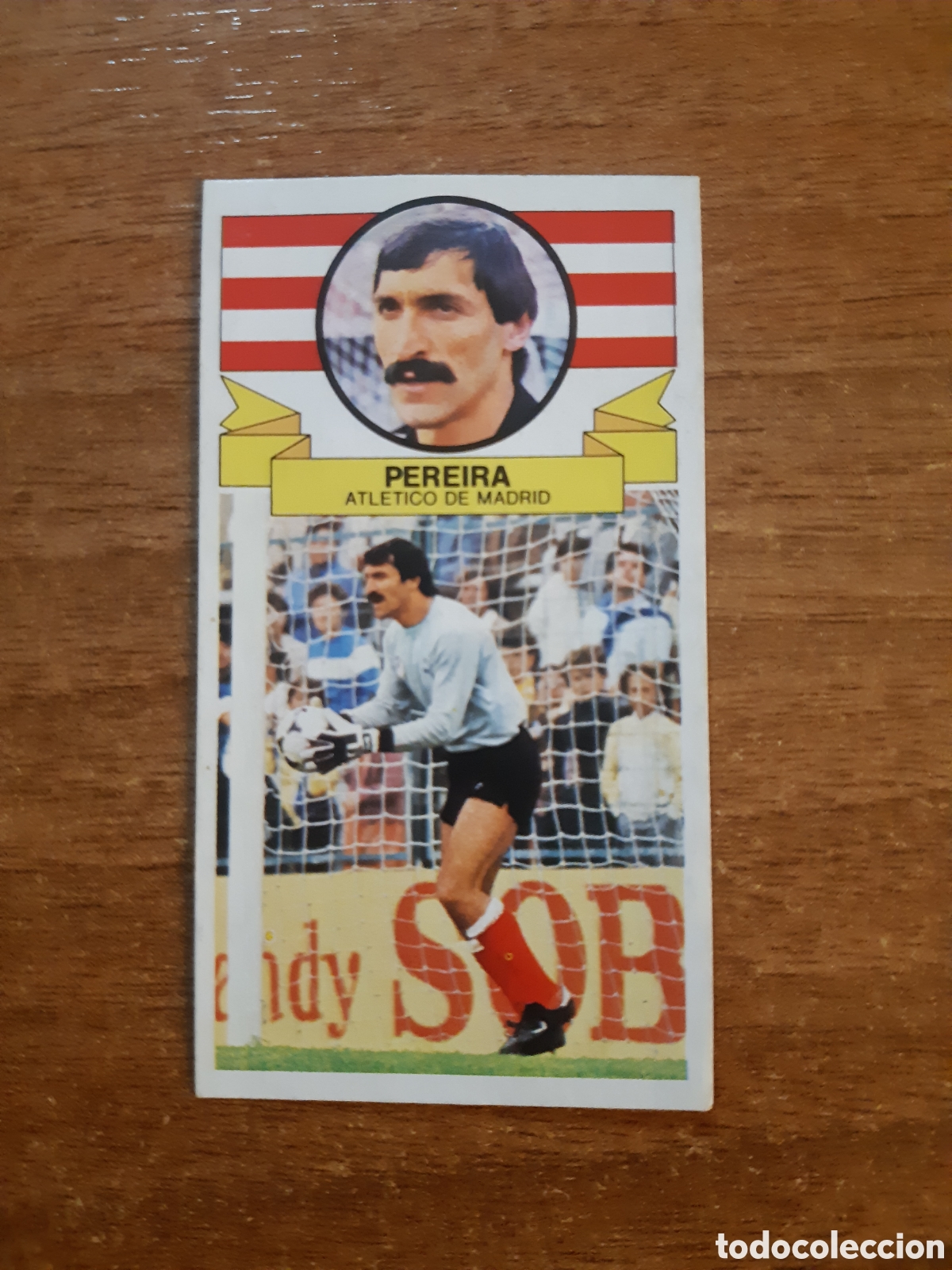 Football Stickers: Baja Pereira (Atl&eacute;tico Madrid) Liga 85-86 ESTE. Nunca pegado, sin pegar