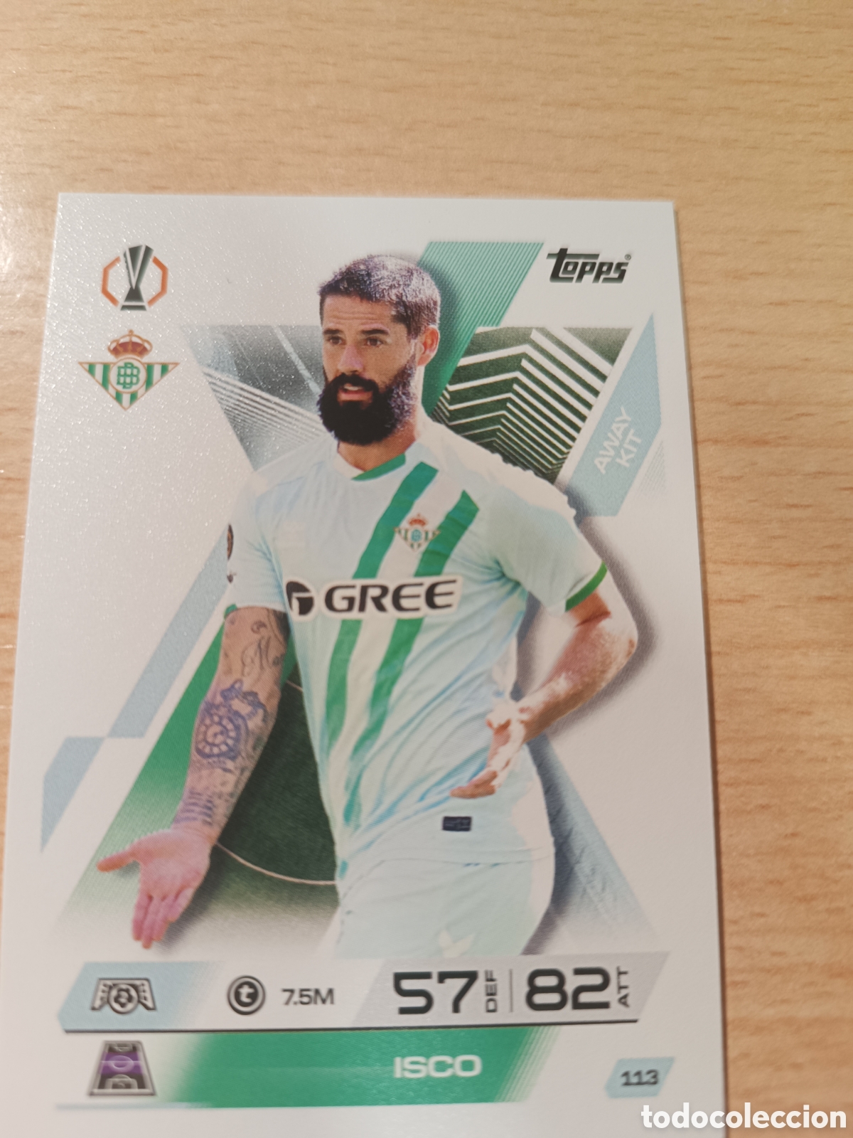 Cromos de F&uacute;tbol: 113 ISCO BETIS AWAY KIT MATCH ATTAX EXTRA 2025 2026 TOPPS 25 26