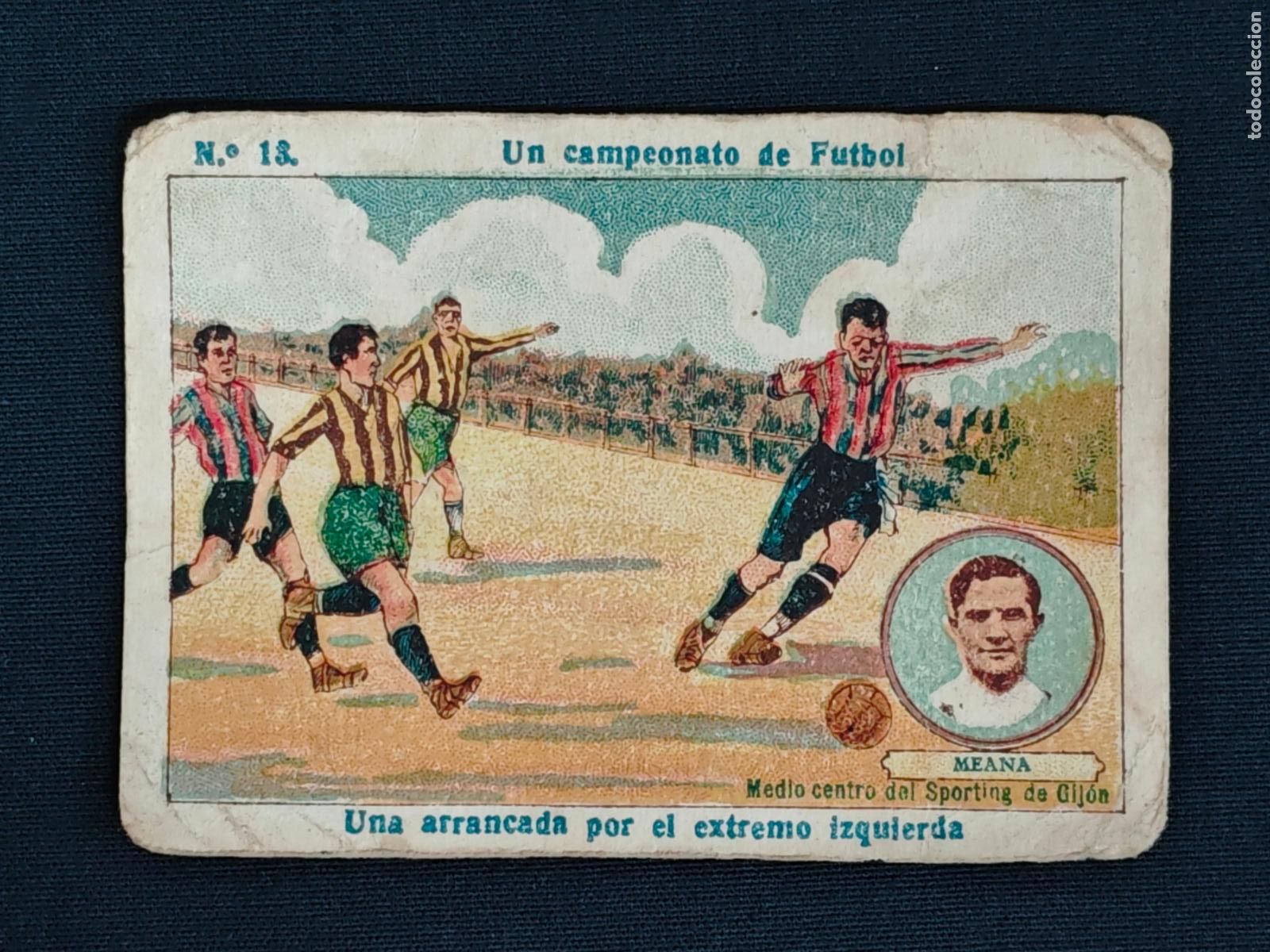 Figurine di Calcio: CROMO - UN CAMPEONATO DE FUTBOL - N&ordm; 13 - MEANA - SPORTING GIJON