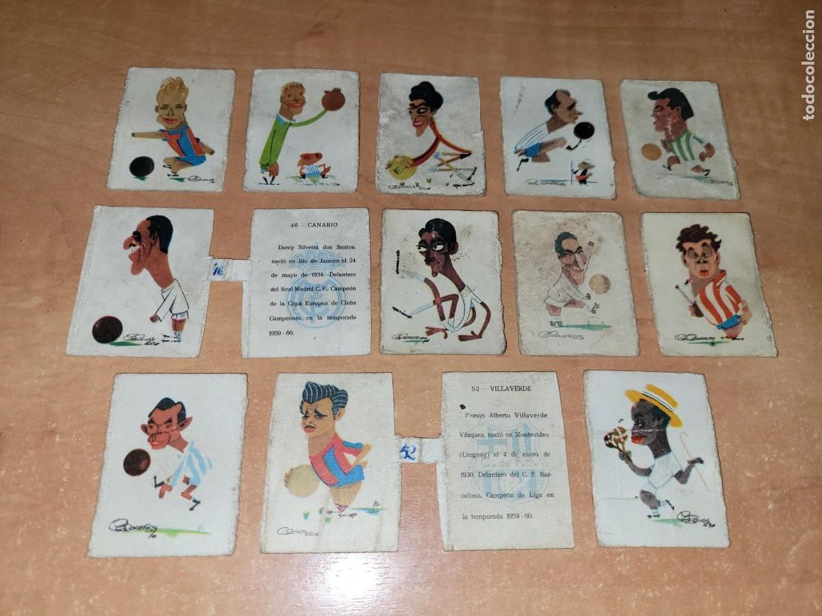 Cromos de F&uacute;tbol: LOTE DE 12 CROMOS DE CAJAS DE CERILLAS DE JUGADORES DE F&Uacute;TBOL - LIGA A&Ntilde;OS 50 / 60 -