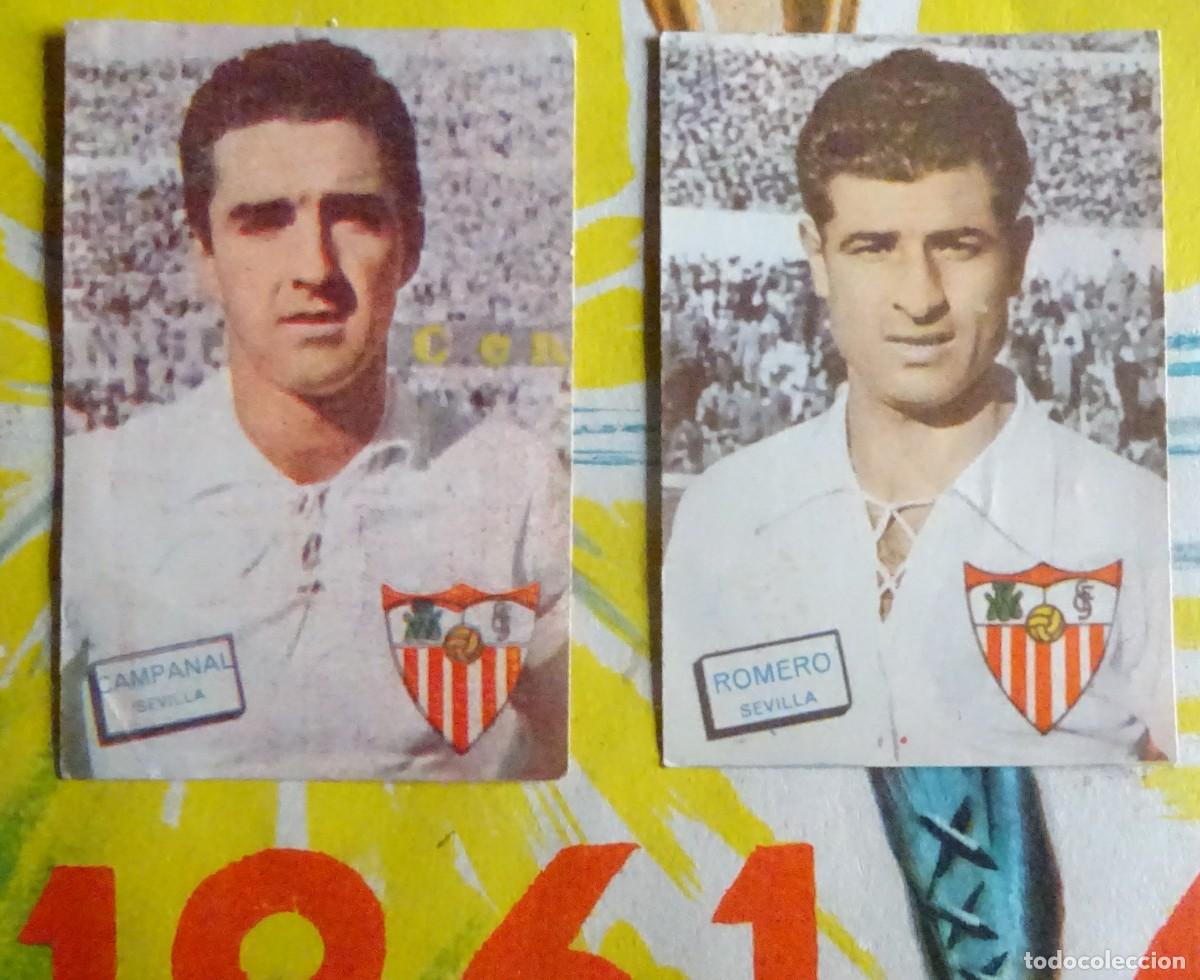 Cromos de F&uacute;tbol: CAMPANAL, ROMERO, SEVILLA, FHER DISGRA 1961 62 1962 NUNCA PEGADOS, PRECIO POR CROMO