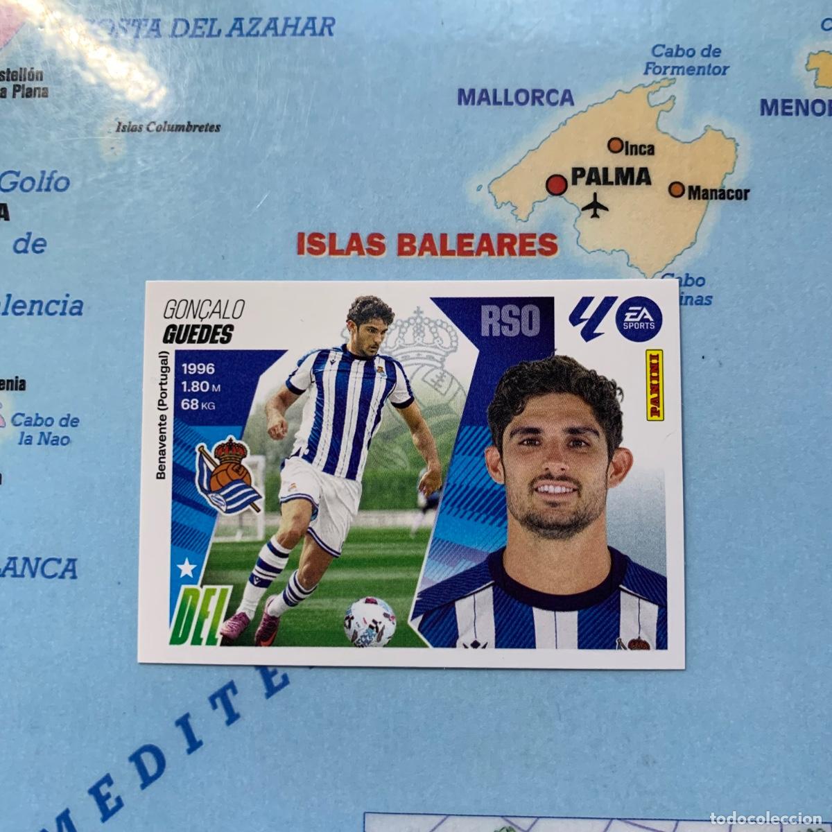 Cromos de F&uacute;tbol: Guedes &uacute;ltimo fichaje n&uacute;mero 36 de la Real Sociedad cromo liga este 25-26 2025-2026