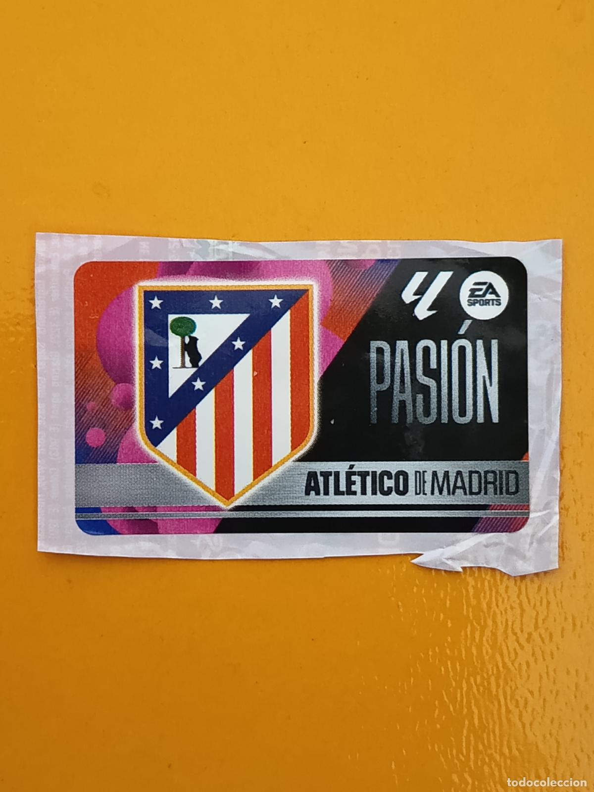 Cromos de f&uacute;tbol: ESCUDO PASI&Oacute;N. ATL&Eacute;TICO DE MADRID. CHICLES LIGA ESTE 2025-26. PANINI