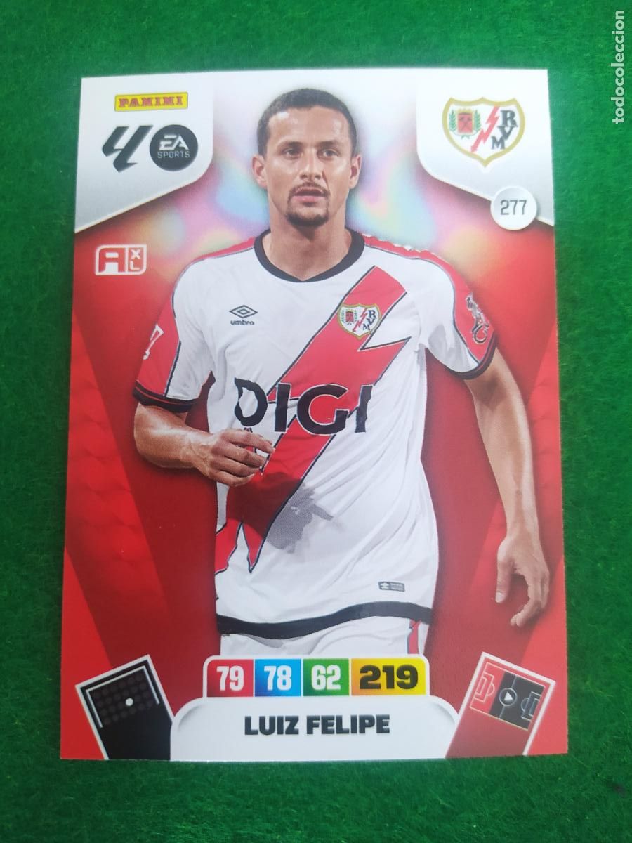 Cromos de F&uacute;tbol: adrenalyn xl 2025 2026 codigo sin activar rayo vallecano n&ordm; 277 luiz felipe