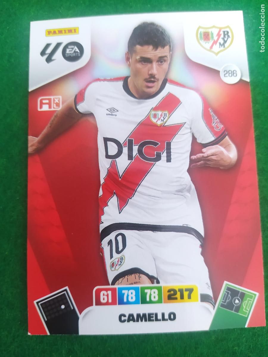 Cromos de F&uacute;tbol: adrenalyn xl 2025 2026 codigo sin activar rayo vallecano n&ordm; 286 camello