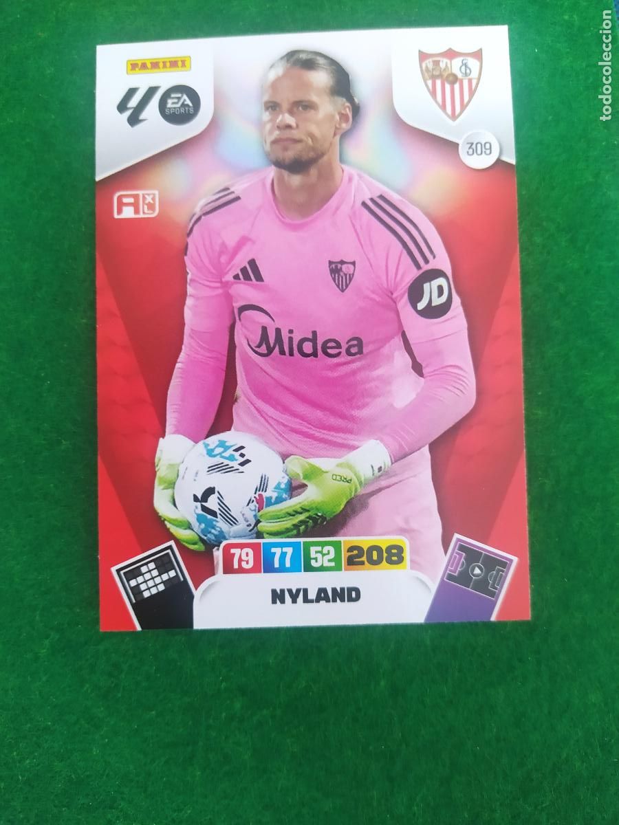 Fu&szlig;ball-Sticker: adrenalyn xl 2025 2026 codigo sin activar sevilla fc n&ordm; 309 nyland