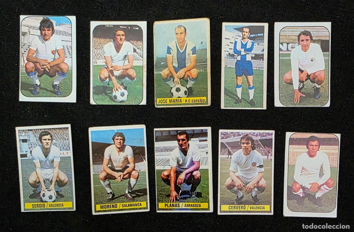 Football Stickers: Lote 10 Cromos Antiguos de F&uacute;tbol A&ntilde;os 70 &ndash; Colecci&oacute;n Vintage Original