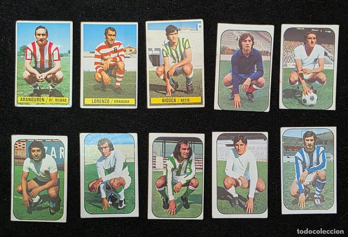 Football Stickers: Lote 10 Cromos Antiguos de F&uacute;tbol A&ntilde;os 70 &ndash; Colecci&oacute;n Vintage Original