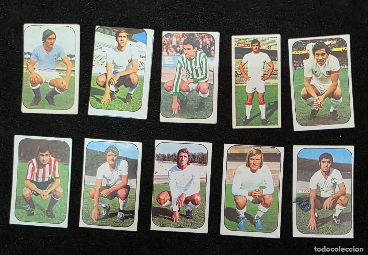 Football Stickers: Lote 10 Cromos Antiguos de F&uacute;tbol A&ntilde;os 70 &ndash; Colecci&oacute;n Vintage Original