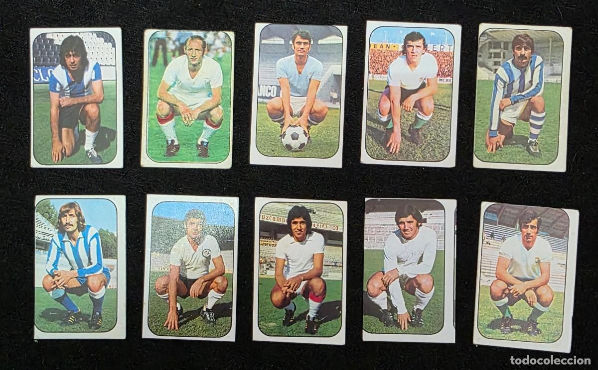 Football Stickers: Lote 10 Cromos Antiguos de F&uacute;tbol A&ntilde;os 70 &ndash; Colecci&oacute;n Vintage Original