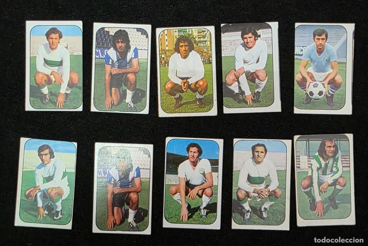 Figurine di Calcio: Lote 10 Cromos Antiguos de F&uacute;tbol A&ntilde;os 70 &ndash; Colecci&oacute;n Vintage Original