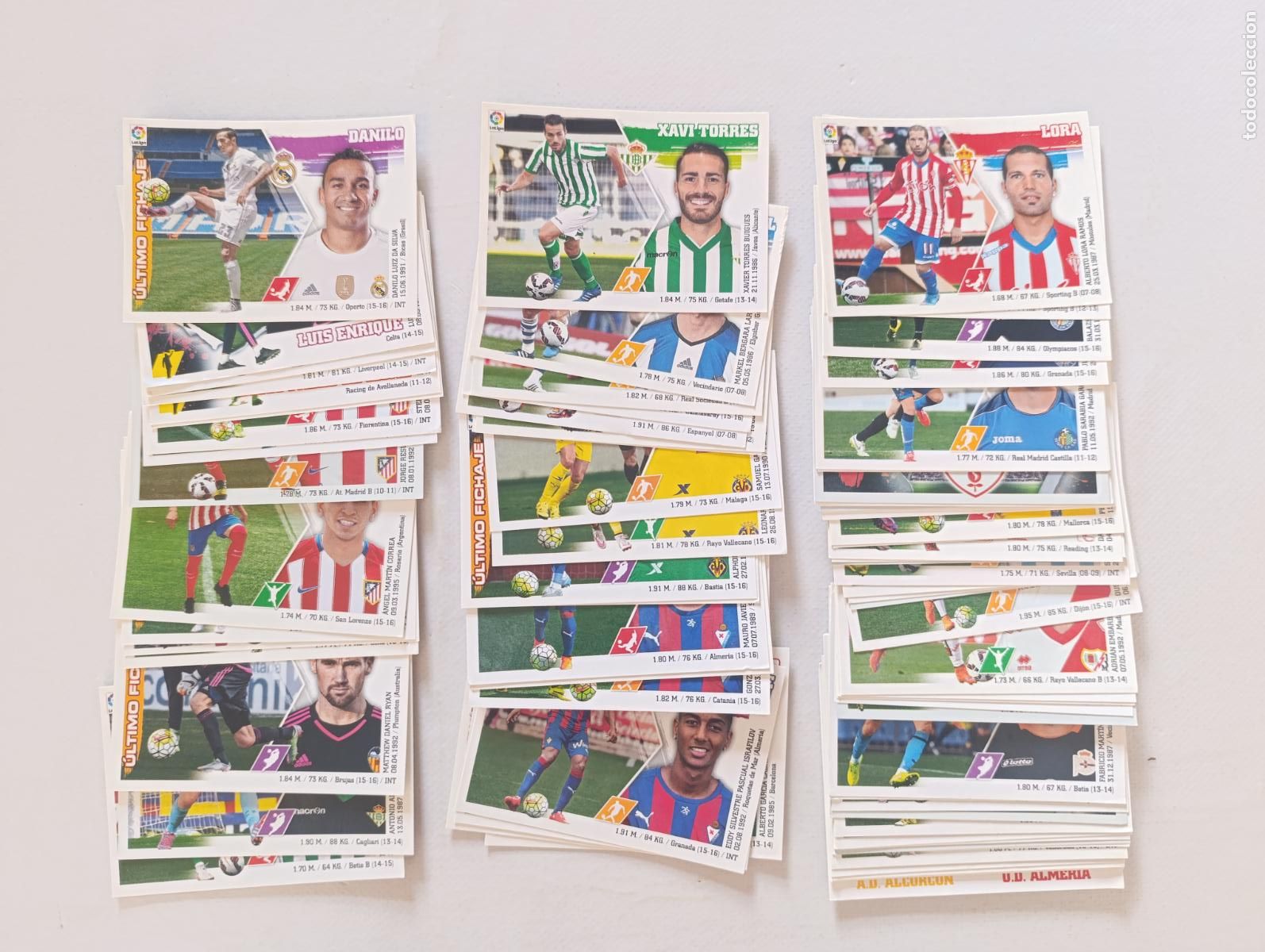 Cromos de F&uacute;tbol: LOTE 76 CROMOS LIGA 2015-2016 / 15 / 16 - SIN REPETIDOS - PANINI / ESTE - SIN PEGAR (7C#w)