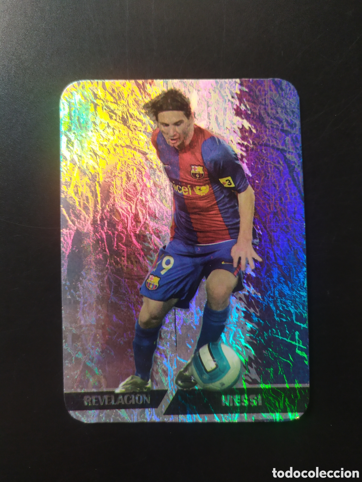 Cromos de F&uacute;tbol: Mundicromo fichas Liga 2007 2008 07 08 Messi revelaci&oacute;n jaspeado n&deg; 542 Barcelona